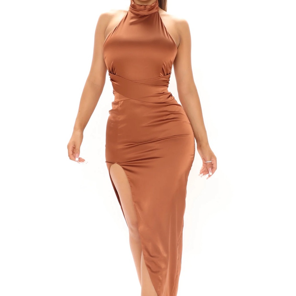 Fashion Nova Elegant Brown Sleeveless Dress PROM